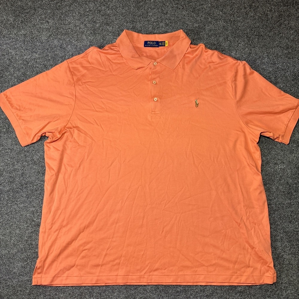 Polo Ralph Lauren Men's 3XLT Salmon Pink Short Sleeve Golf Polo Preppy Soft